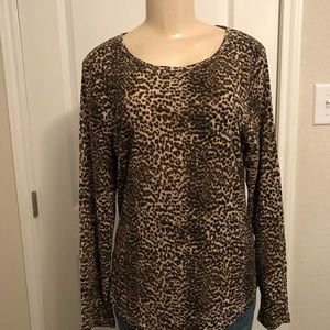 Liz Claiborne women top- animal print cheetah